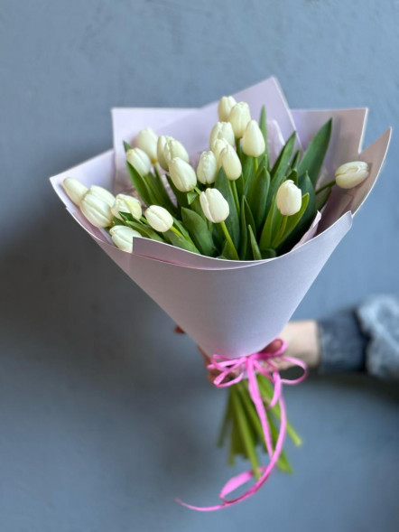 21 белый тюльпан в Ялте