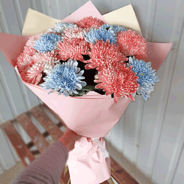 15 одноголовых хризантем микс в Ялте